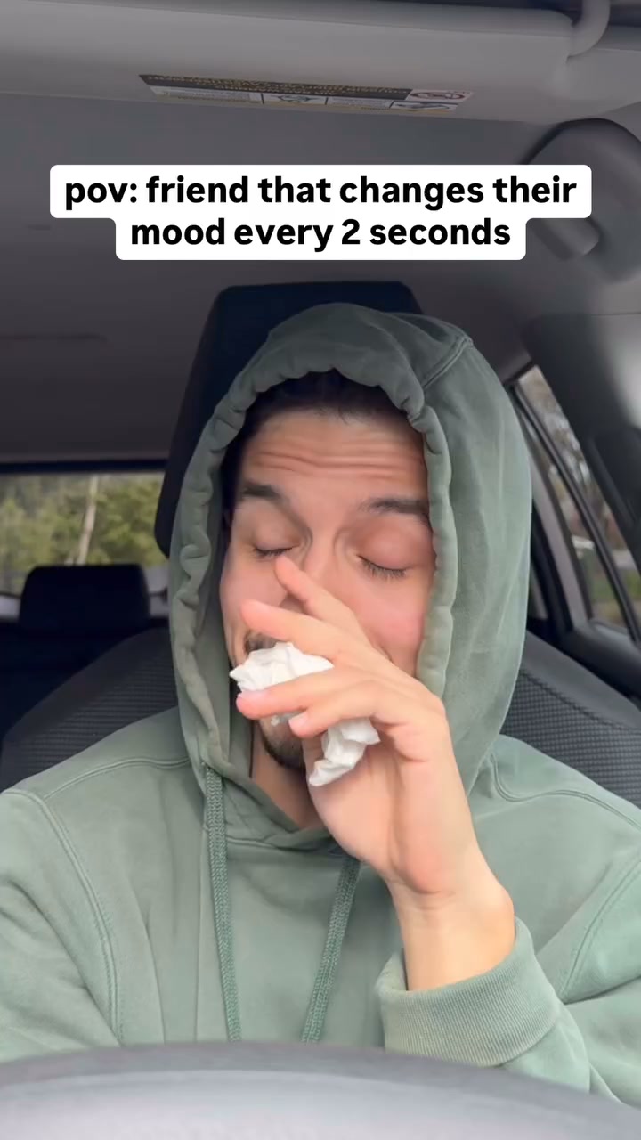 Laughing one second, blank the next