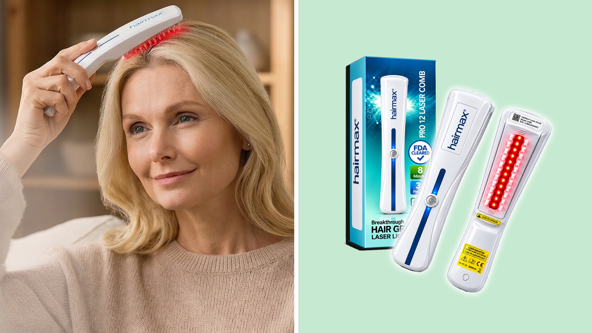 This FDA-cleared hair growth laser comb takes just 8 minutes to use