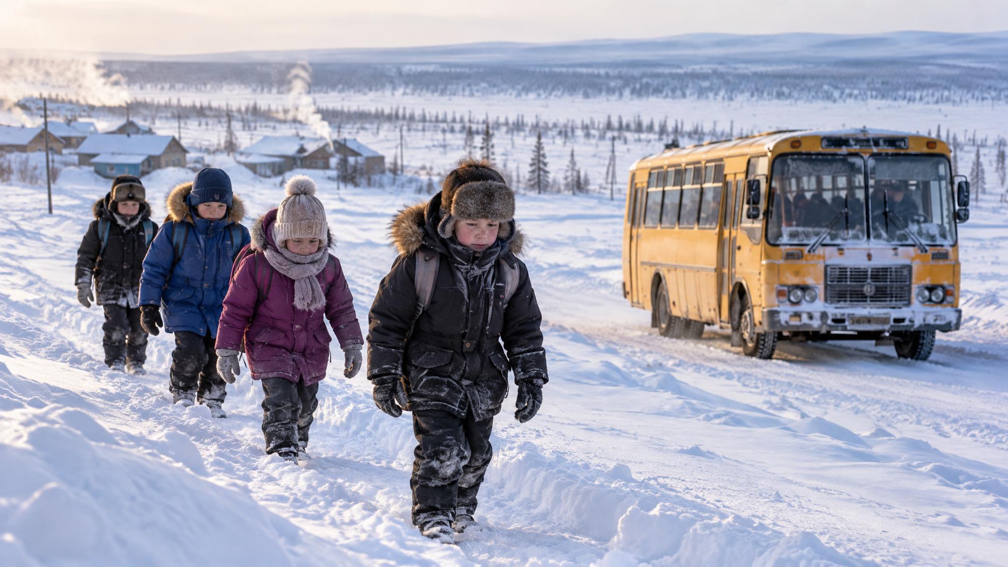 Siberian schoolchildren face instant frostbite and deadly breakdowns ...