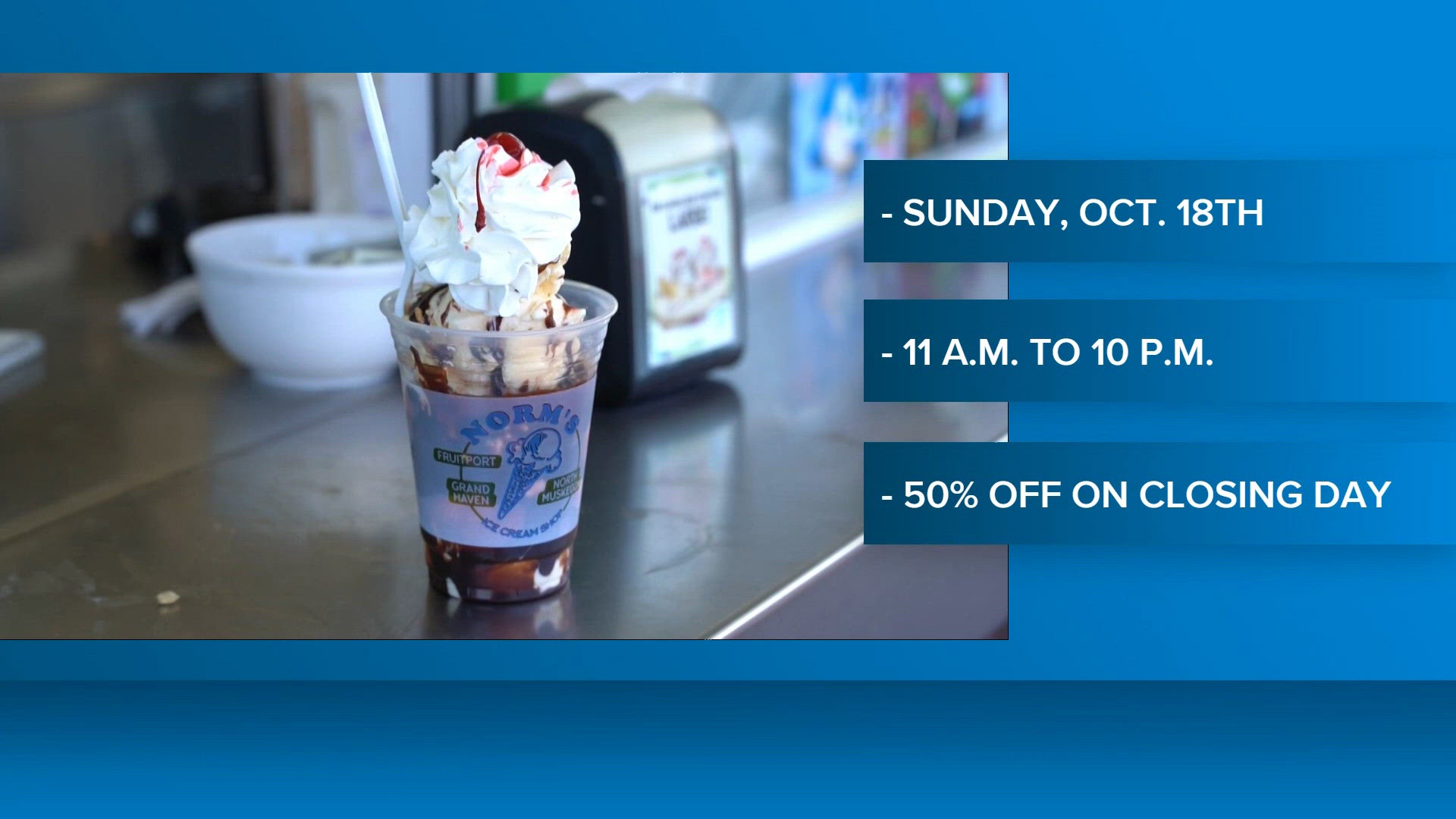 Norm's Ice Cream 50% off everything on Sunday, Oct. 18, for final day ...