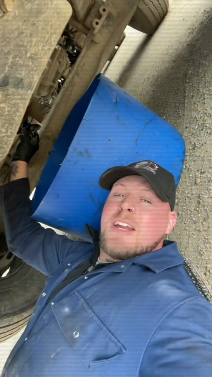 Fixing a leaking oil sump on a commercial tipper