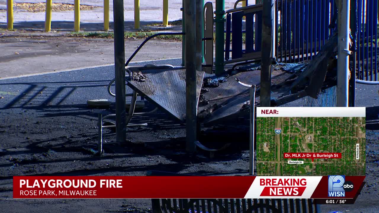 Rose Park playground fire melts equipment