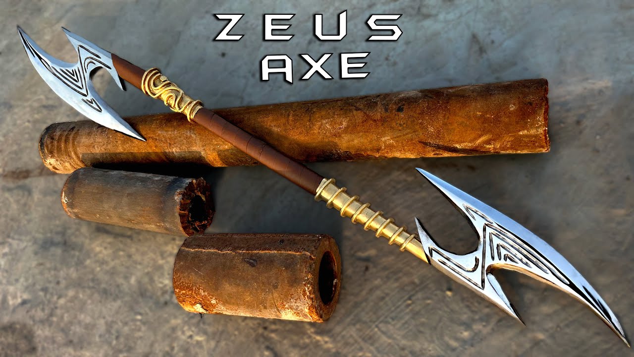 I transformed rusty pipes into a thunder axe ⚒️