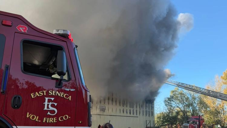 Fire destroys commercial building on French Road in Cheektowaga