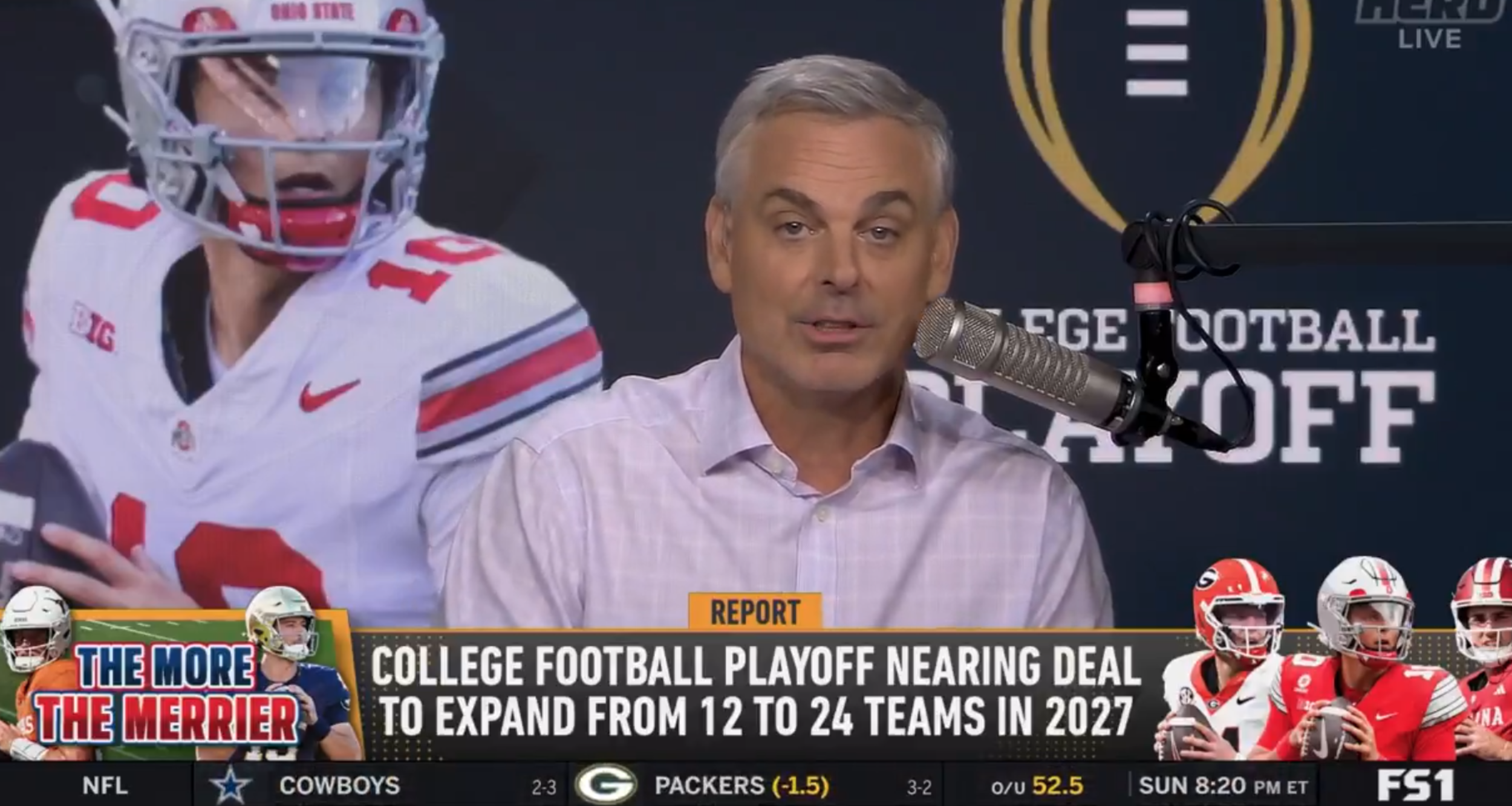 Colin Cowherd defends CFP expansion