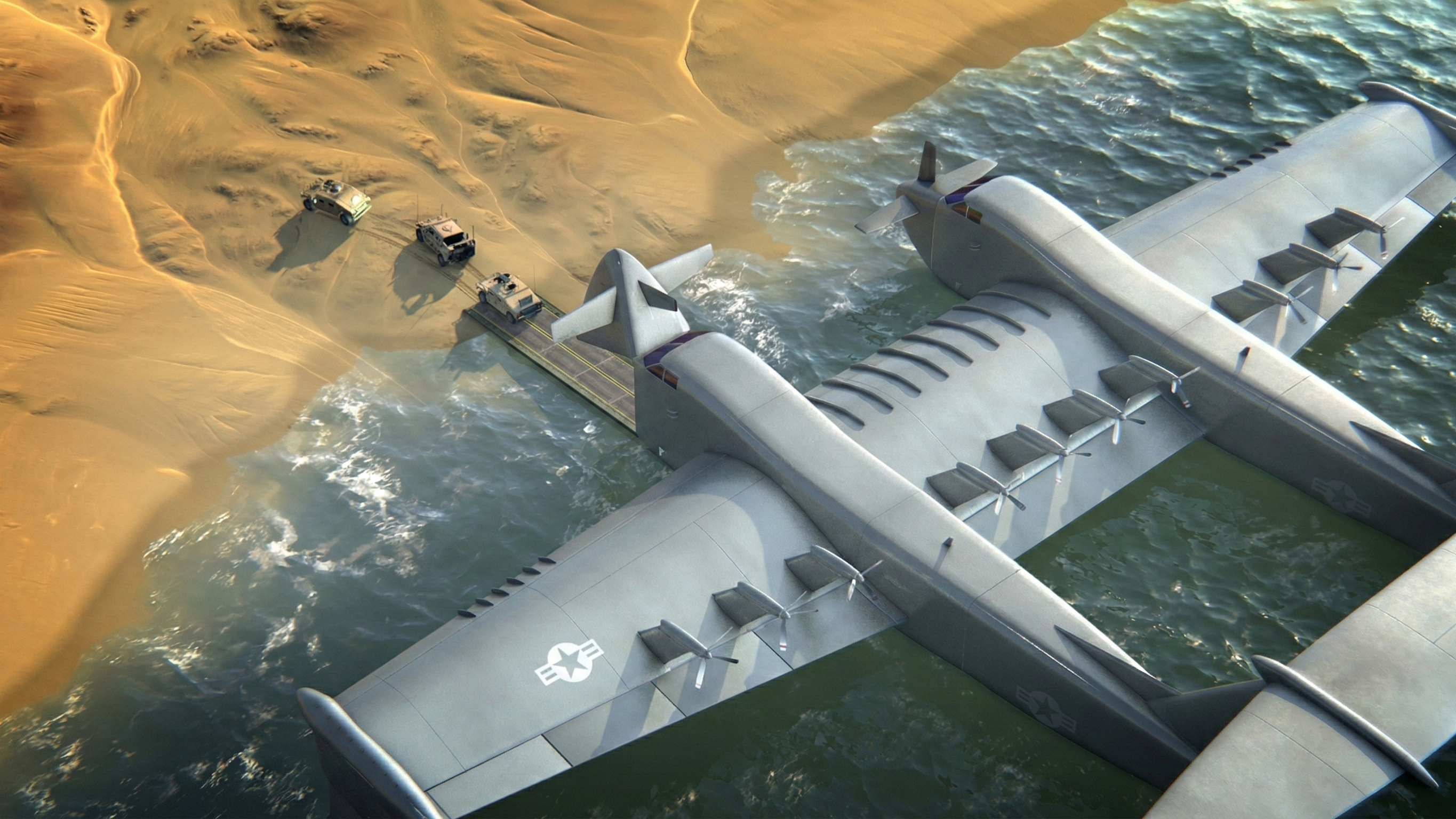 DARPA’s 90-ton seaplane could deliver cargo to any harbor - Liberty Lifter