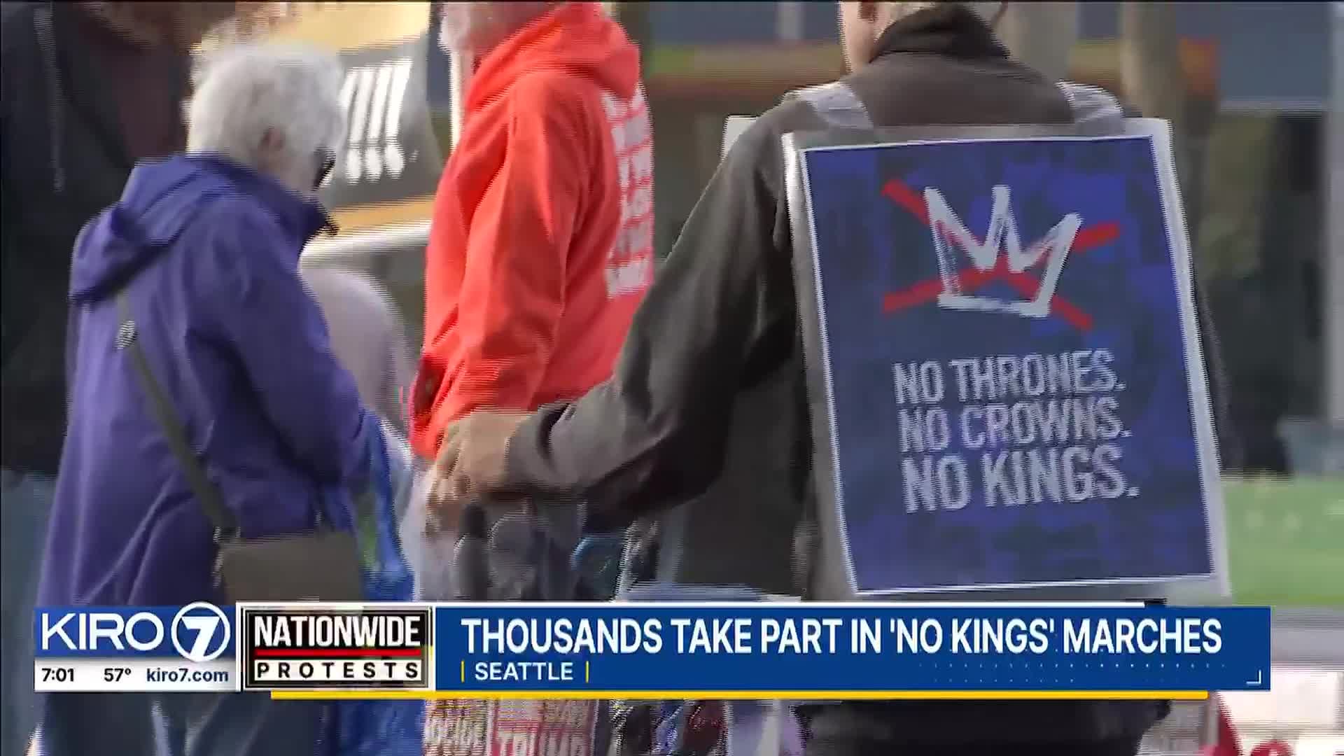 Thousands take part in Seattle ‘No Kings' march, voting fair, as protests take place nationwide