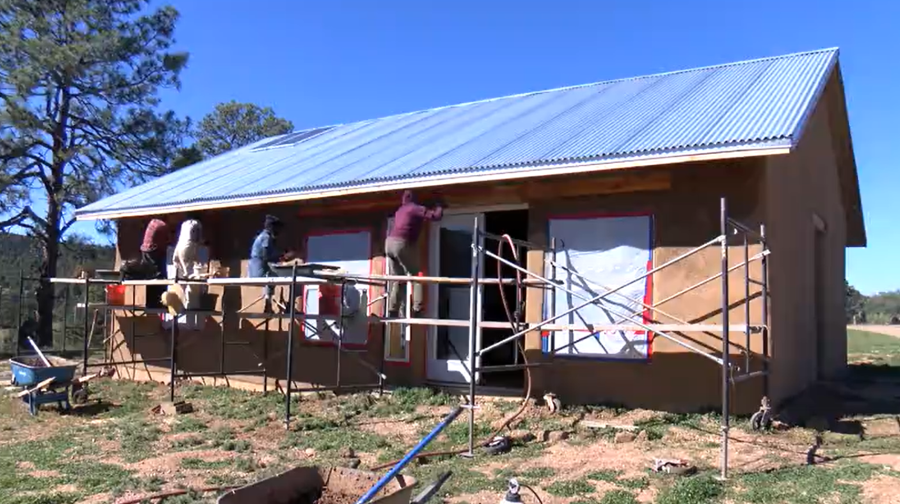Students in Las Vegas learn to build affordable adobe houses in fire-ravaged area