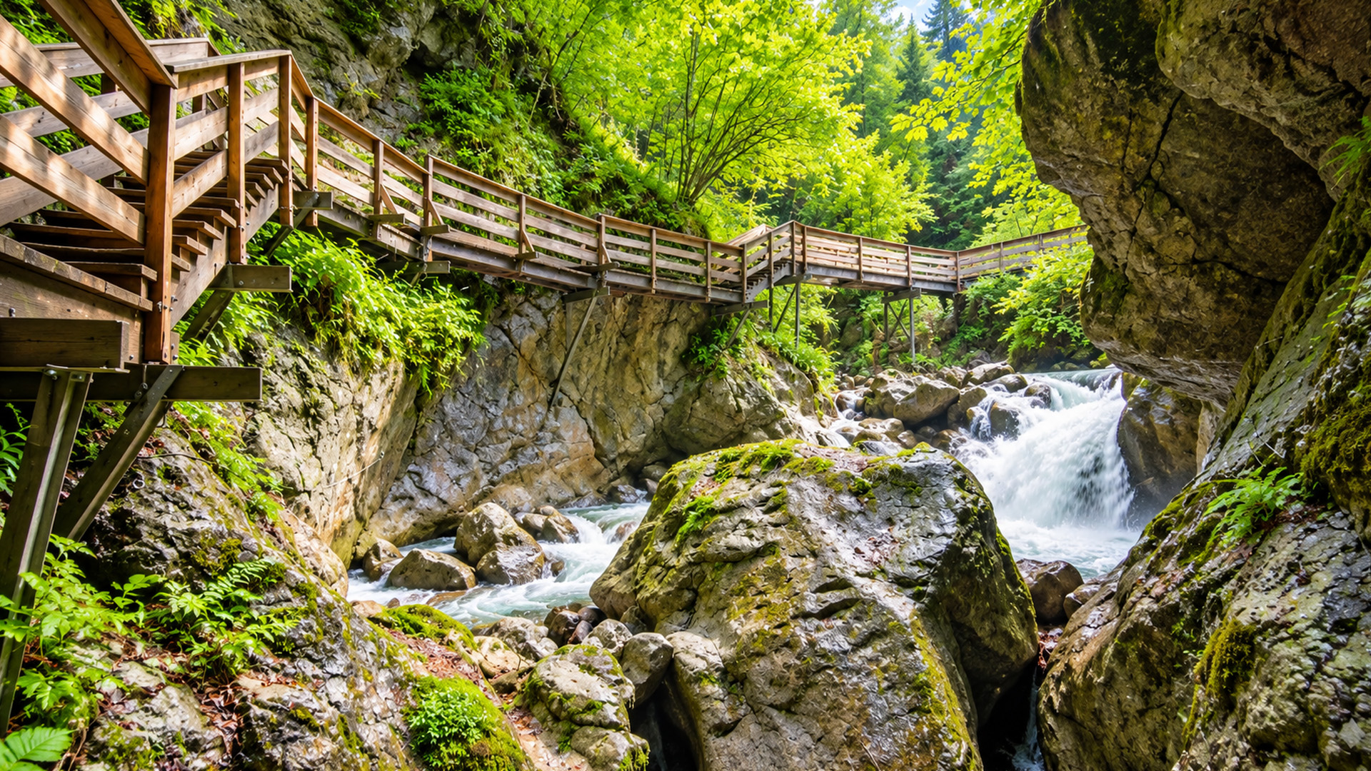 Ancient rock, wooden bridges and a walk through Seisenbergklamm (4K)