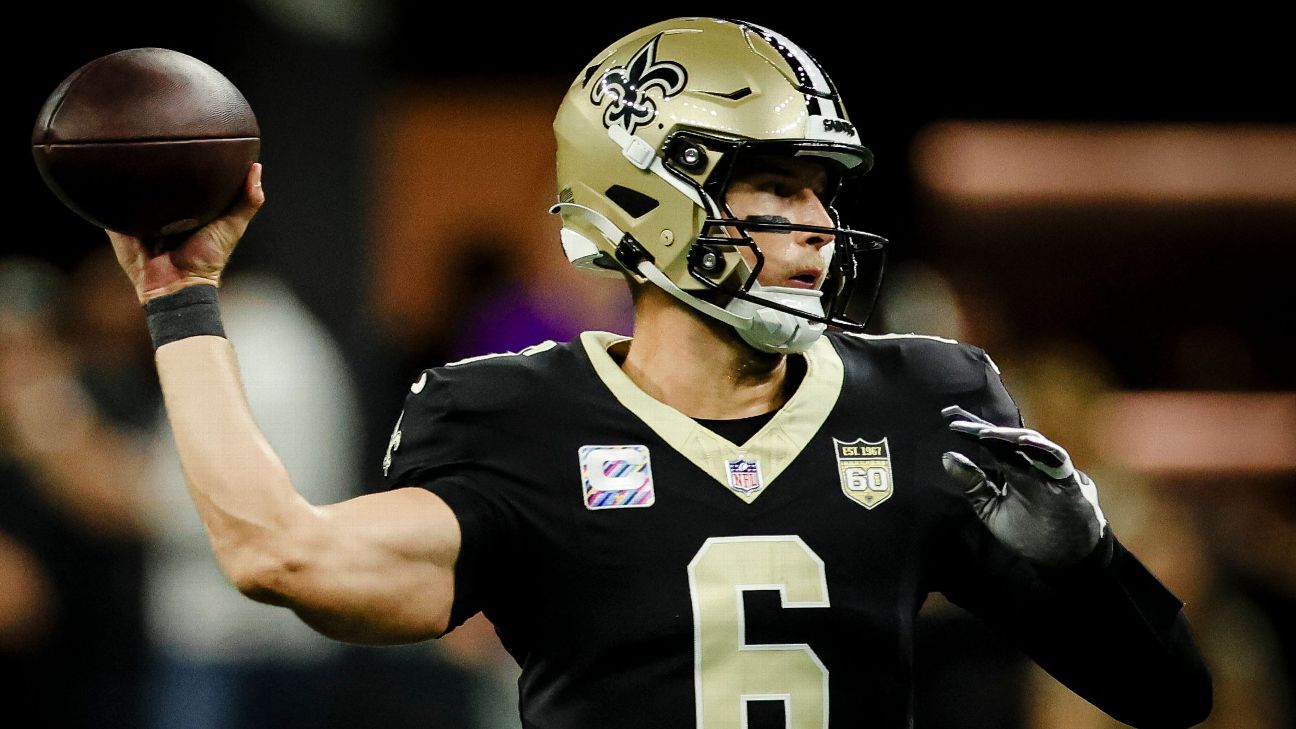 Sources: Saints QB Tyler Shough playing with 2 broken bones in non ...