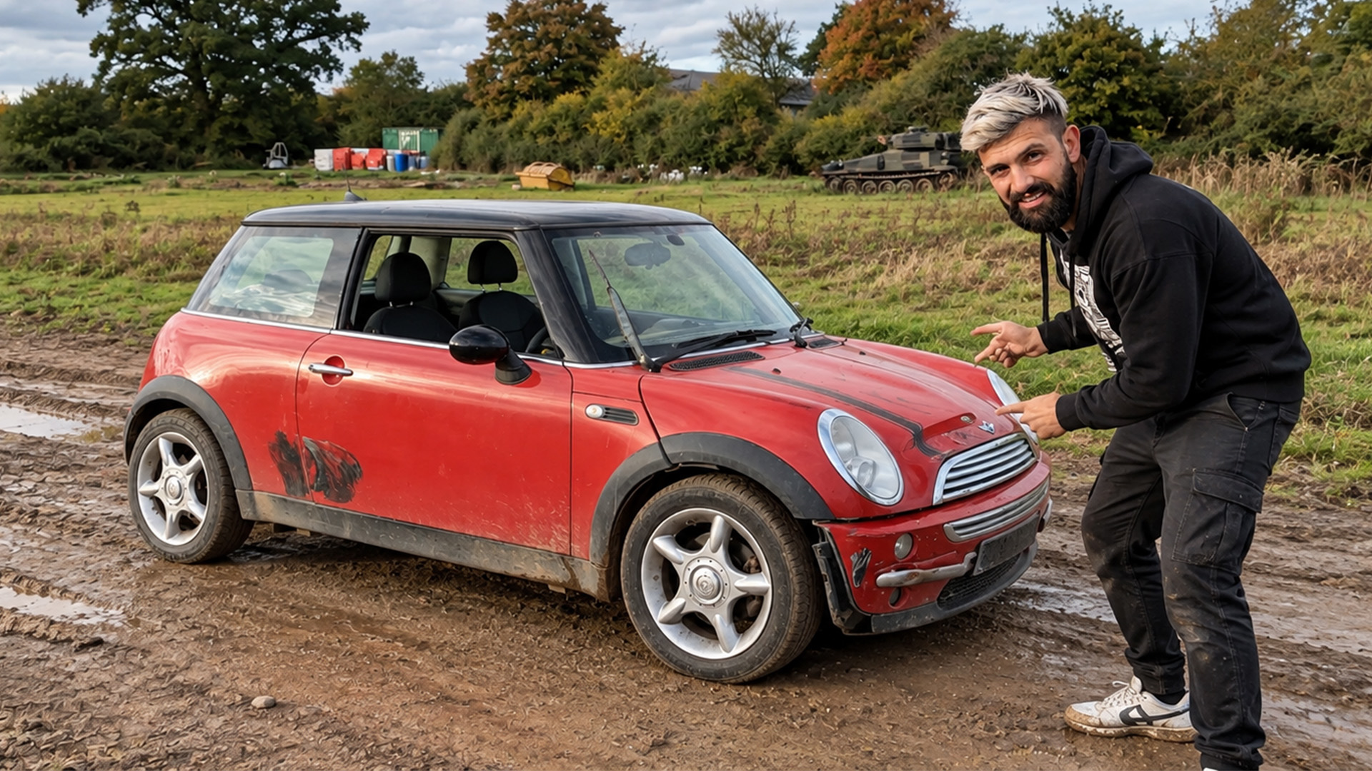 A race between tiny classic cars ends in crashes