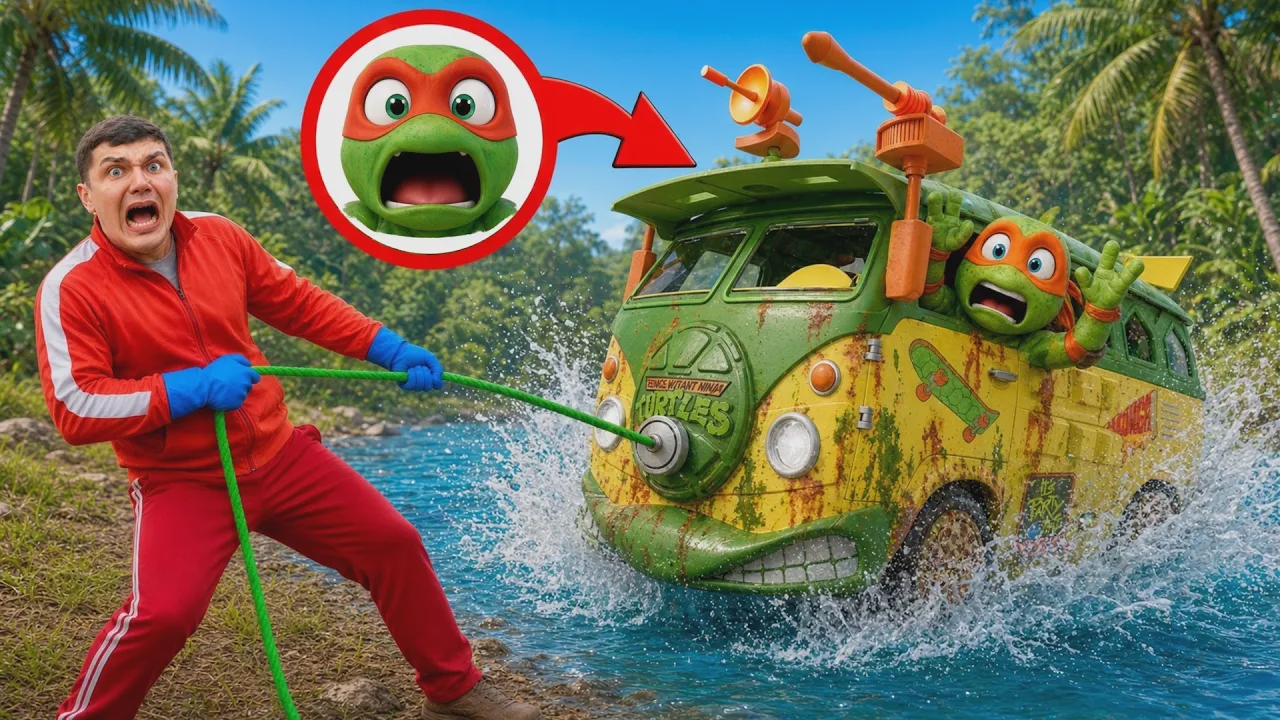 Wir finden beim Magnetfischen einen Mini-Turtles-Van unter Wasser! Die ...