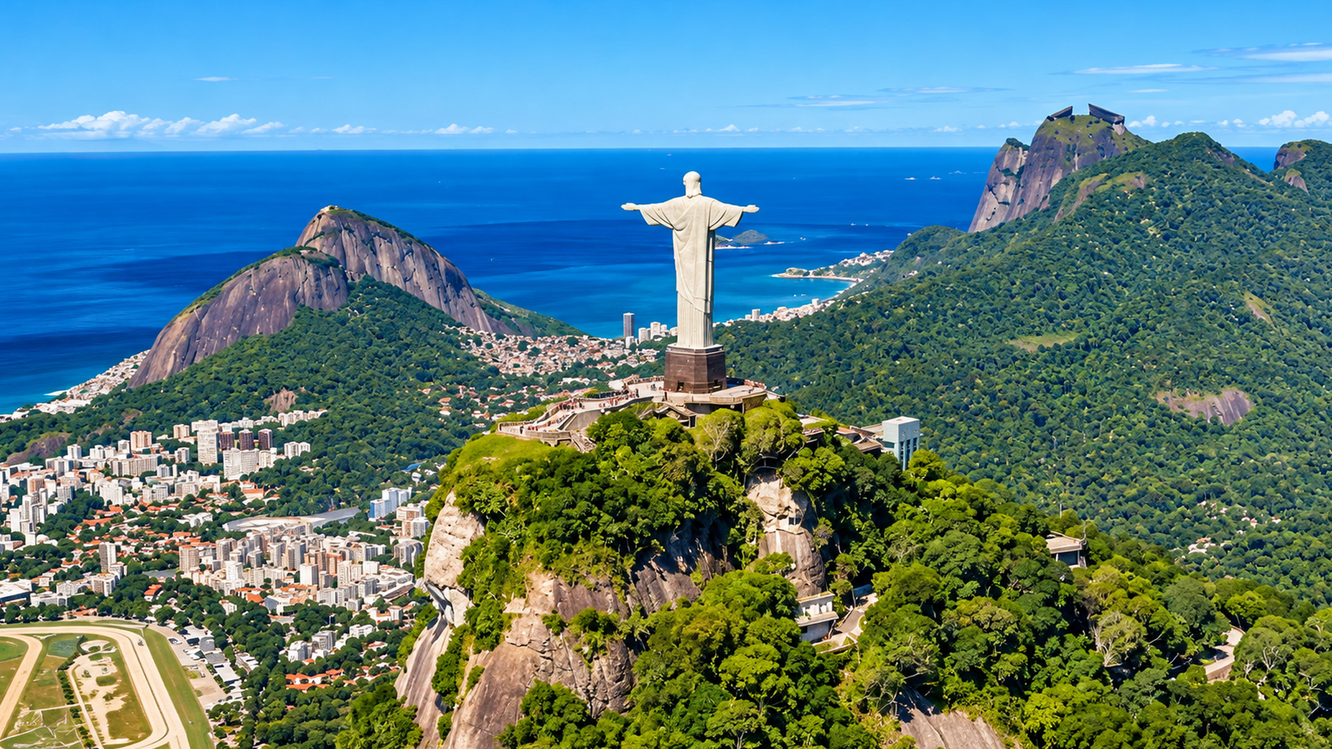 The giant statue watching over Rio’s mountains and Atlantic coast