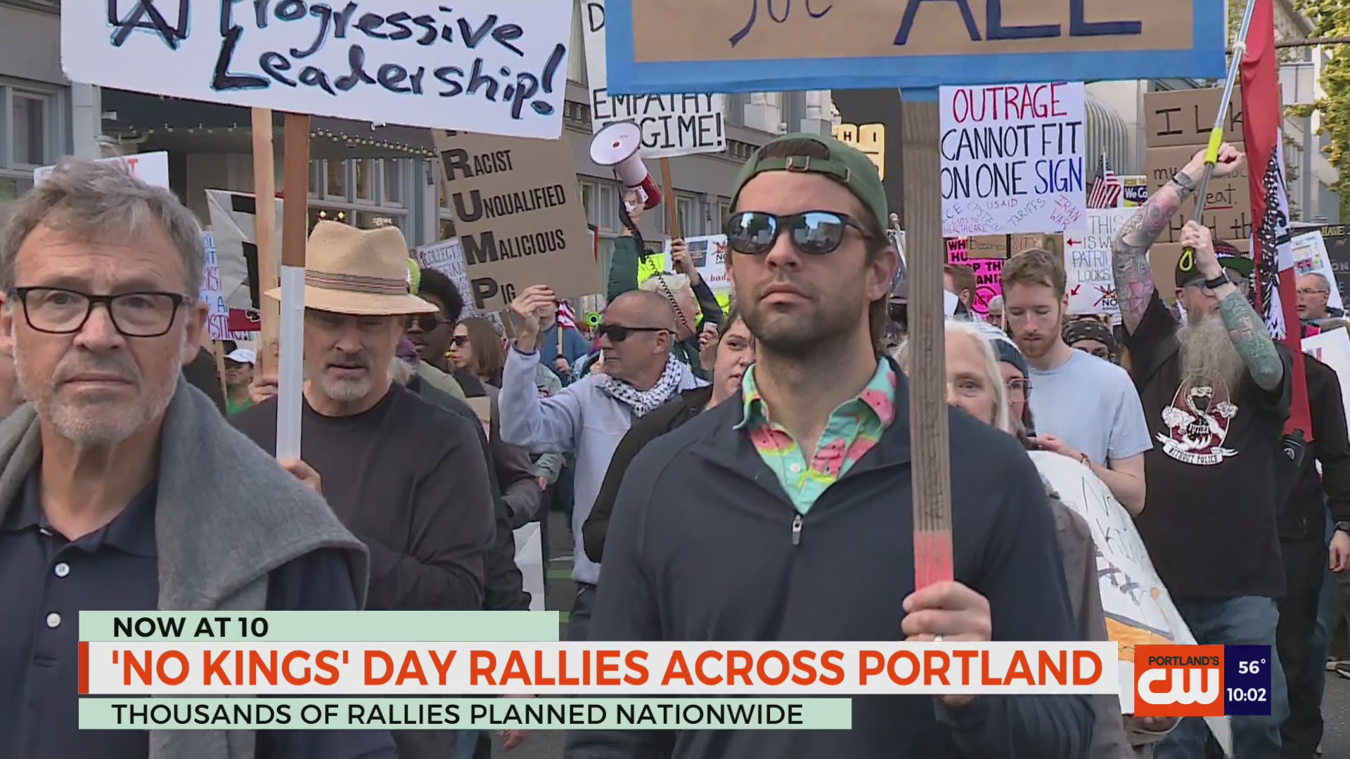 'No kings!' protests in Portland push back on Trump's policies ahead of ...