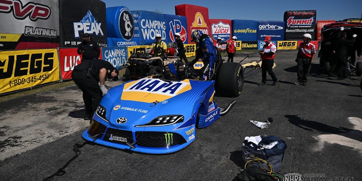 Ron Capps walks away from violent NHRA funny car explosion