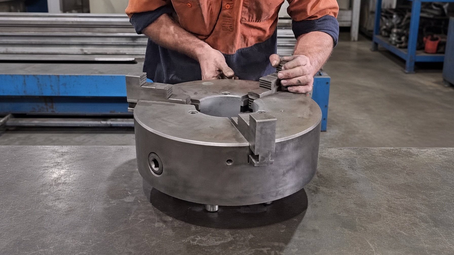 Big lathe maintenance in action