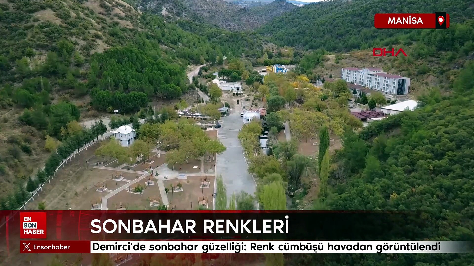 Manisa'da sonbahar güzelliği: Renk cümbüşü havadan görüntülendi