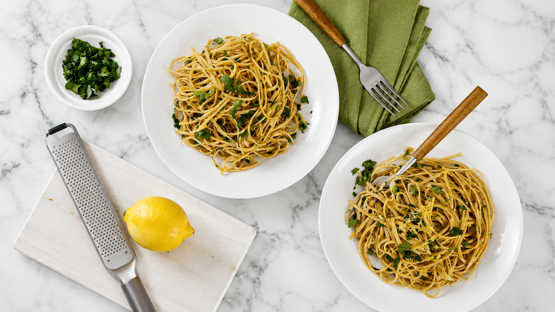 Simple garlic pasta with olive oil from Martha Stewart