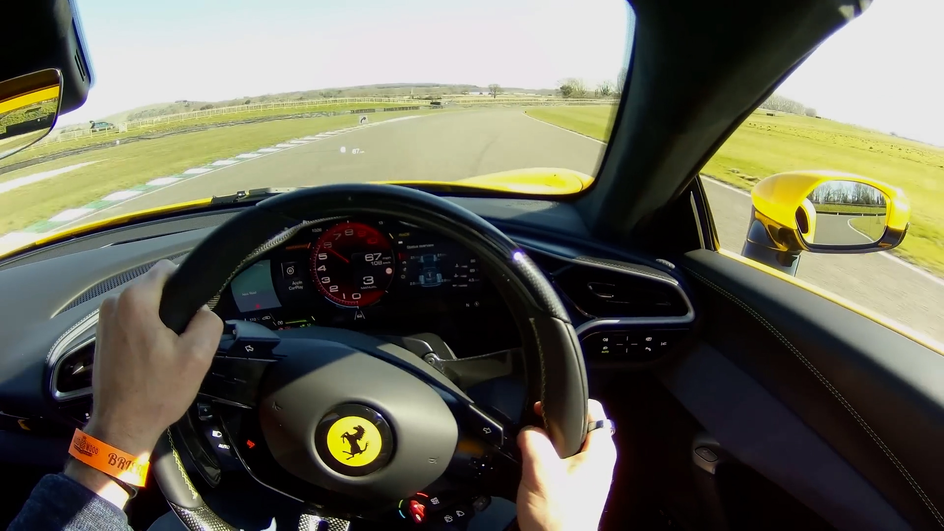 Testing the limits of an 830 horsepower Ferrari on a race track