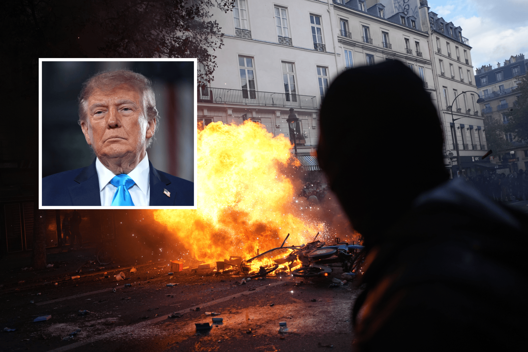 Trump urges France to close borders as Macron to address nation