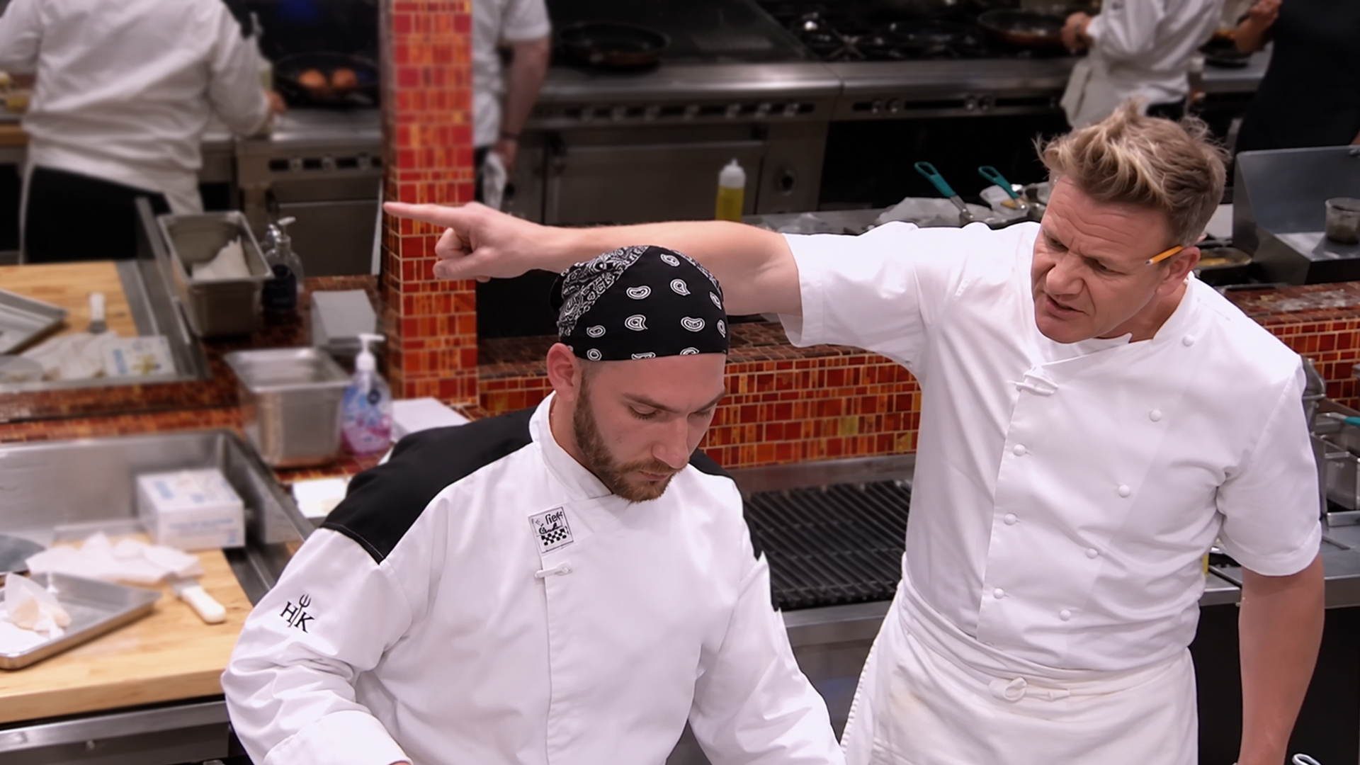 Chef Ramsay kicks the black jackets out over raw pancetta tonight