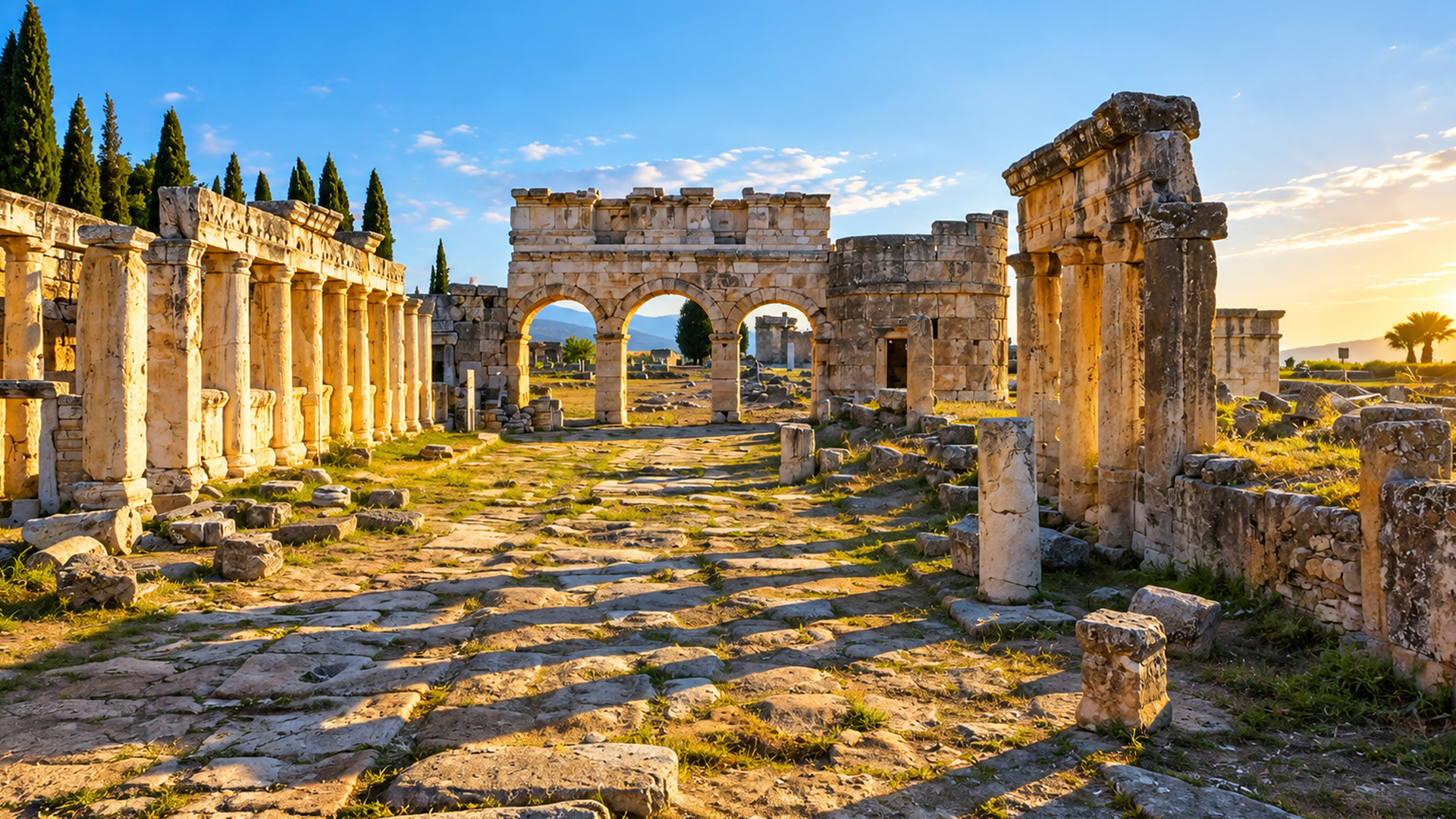 Centuries-old stone arches among Turkey's ancient ruins