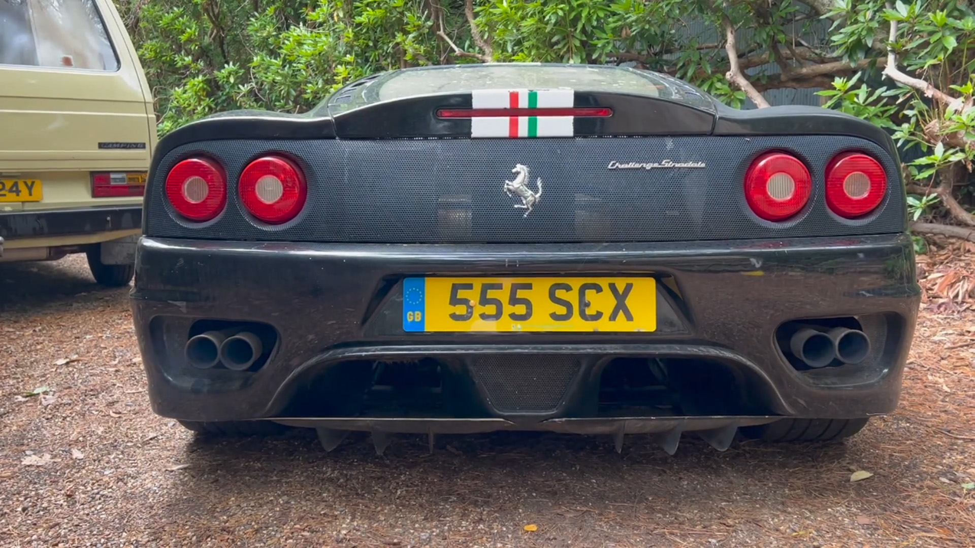 Ferrari Challenge Stradale spotted at a car graveyard