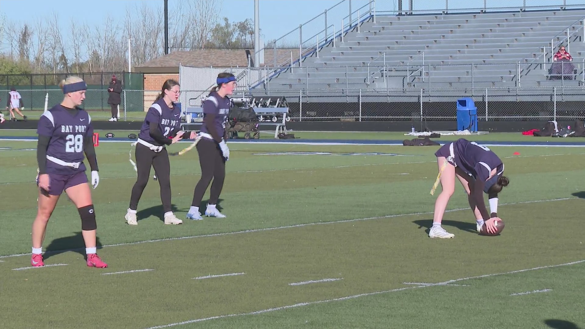 Bay Port hosts girls flag football state qualifier