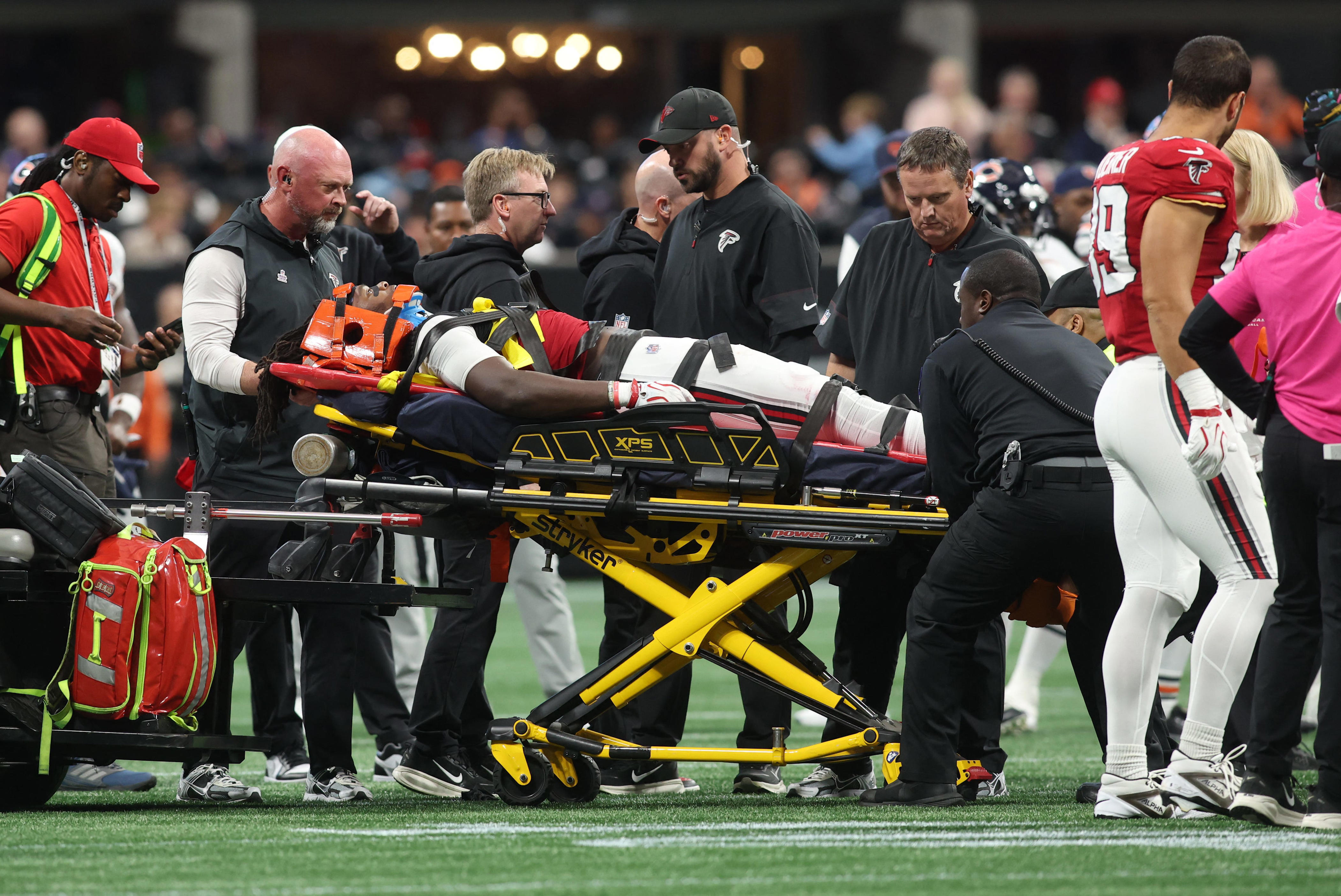 Kendal Daniels injury update as Falcons LB carted off on stretcher