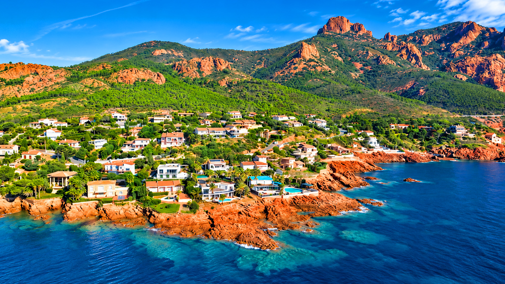 This French Riviera village sits beneath red mountains
