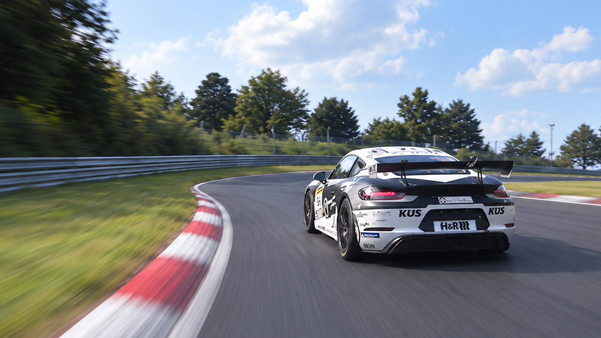 Porsche 911 GT3 race car carries speed through Nürburgring
