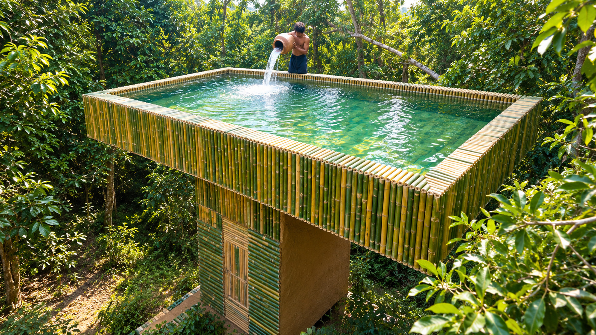 Building The Most Amazing Bamboo House with Roof Top Swimming Pool and ...