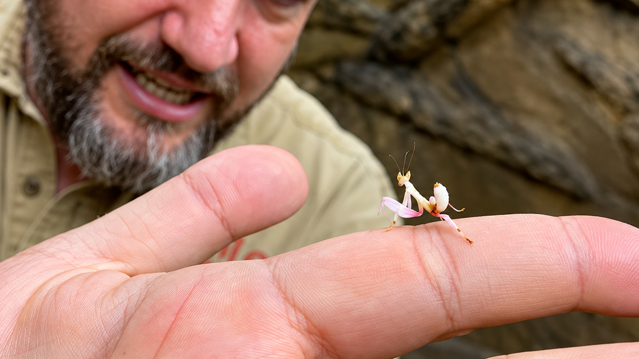 This orchid mantis can catch insects bigger than itself