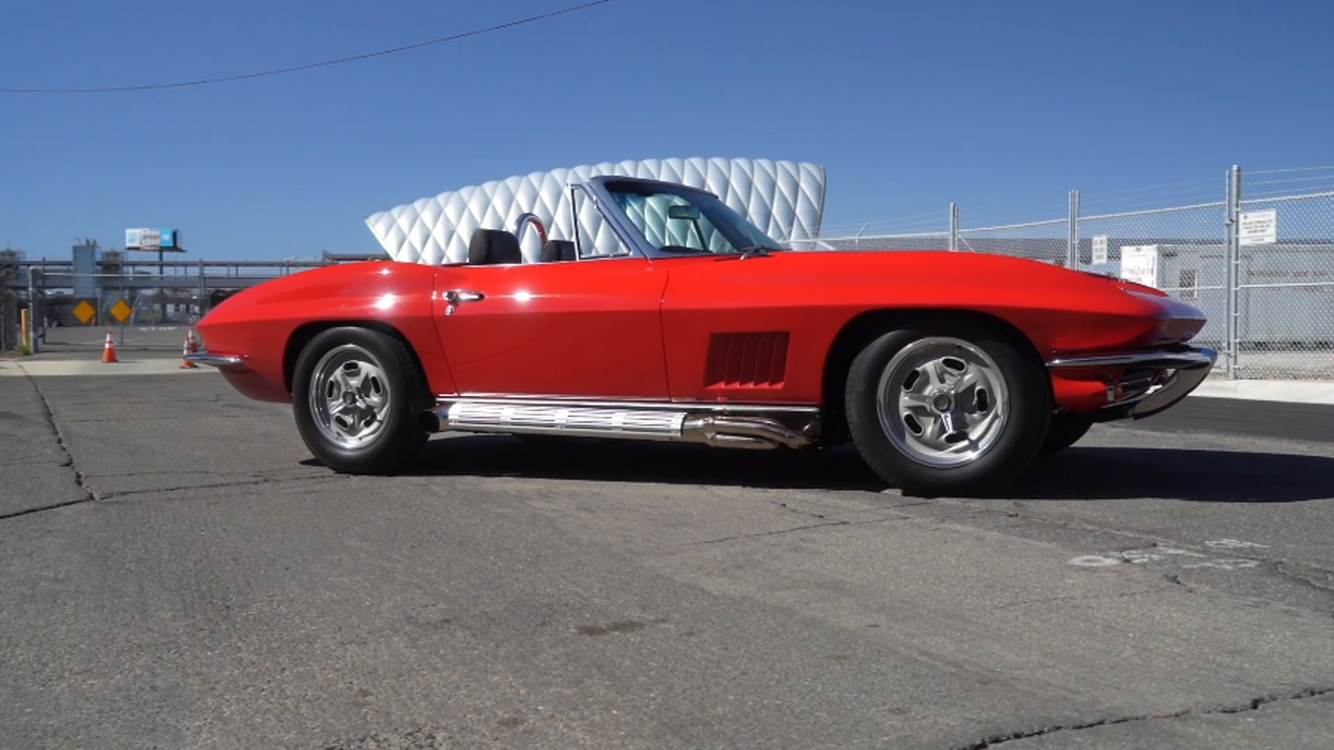 Classic Corvette restomod with big block power and sidepipes