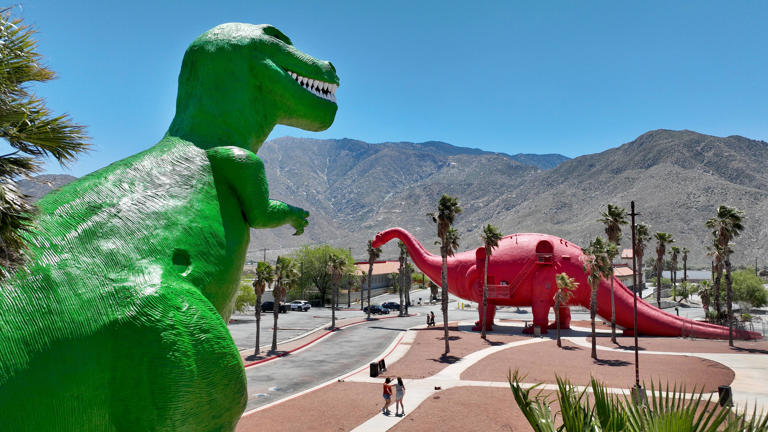 The transformation of Claude Bell's 150-foot dinosaur into a ...