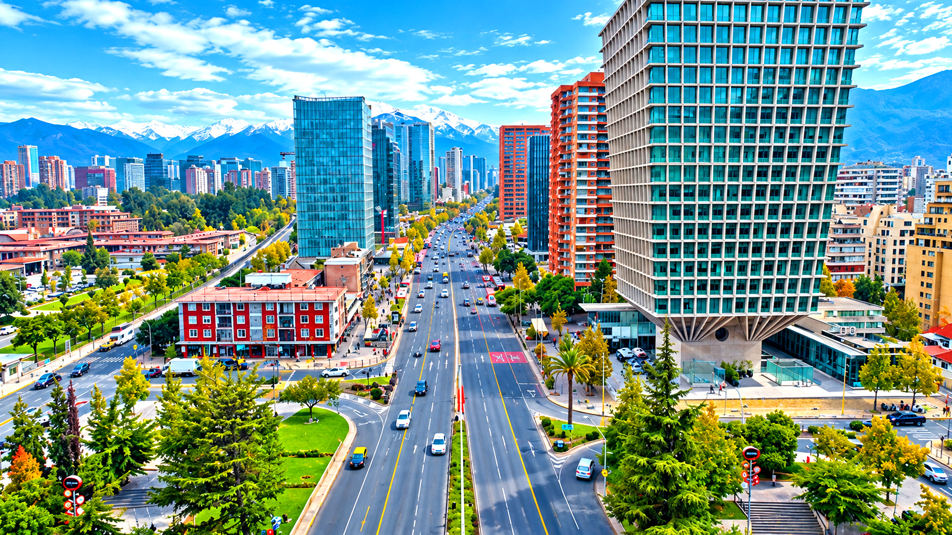 Santiago's modern skyscrapers transform the streets of Las Condes