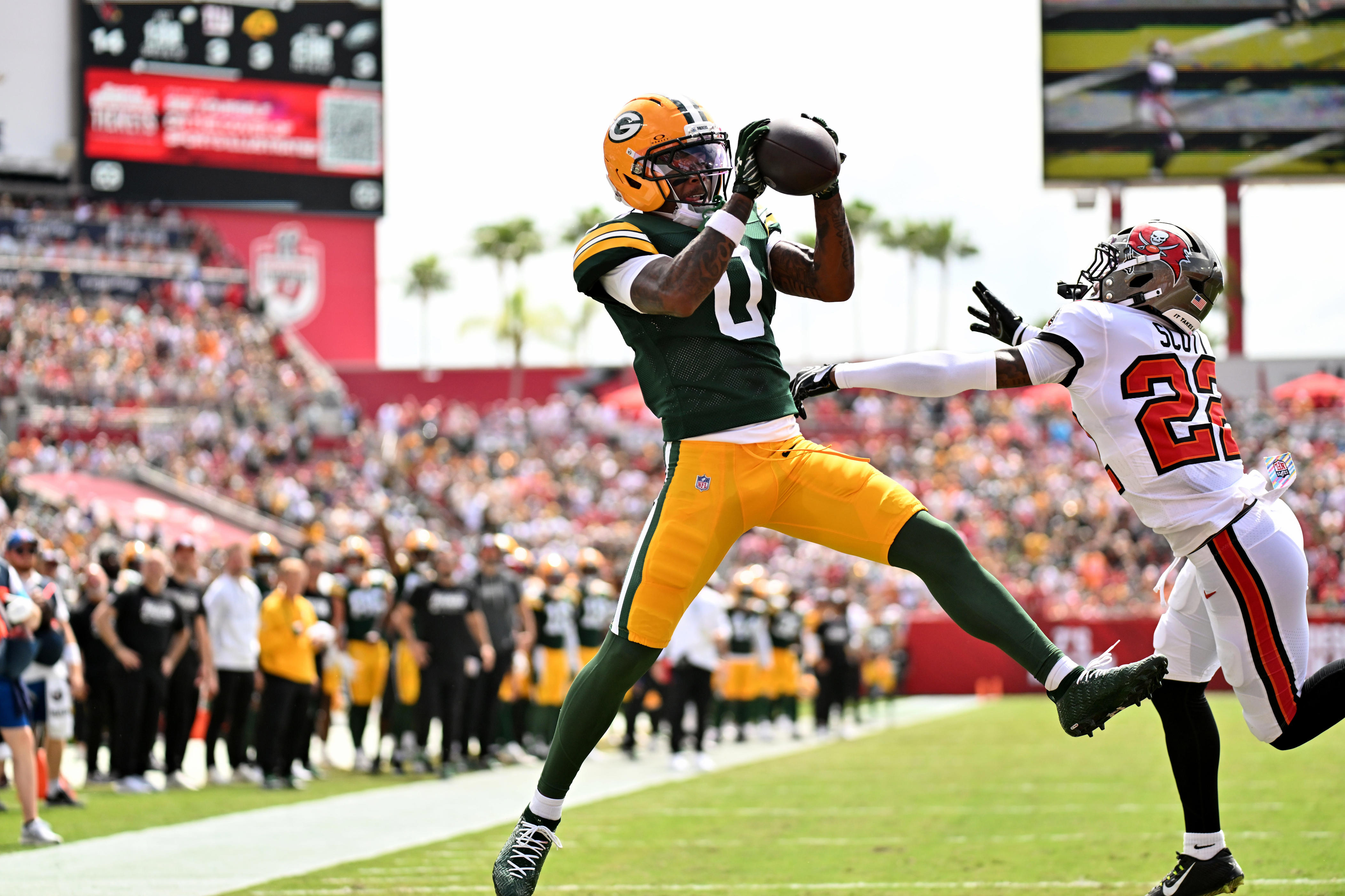 Watch: Packers on the board first with Matthew Golden TD on SNF