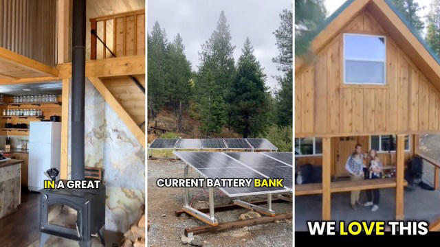 Family's 1,000-square-foot off-grid cabin runs on sun, rainwater, and ...