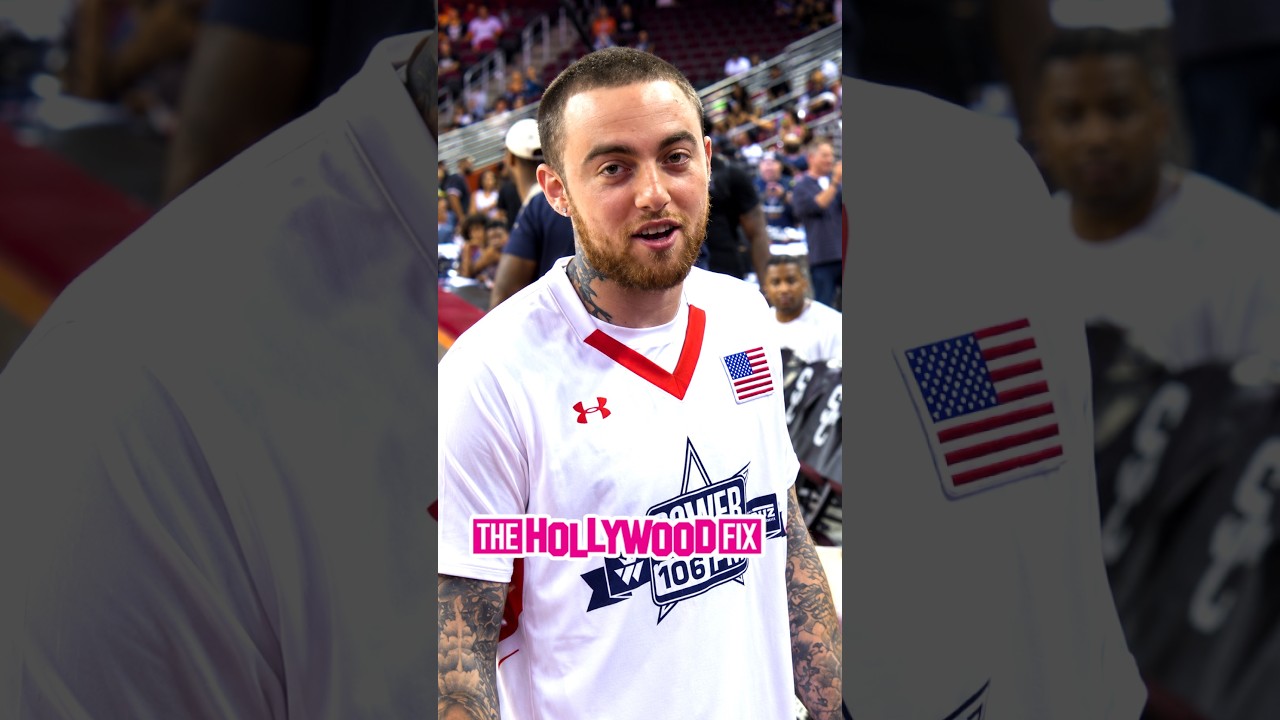 Mac Miller hits the court to warm up at the Power 106 celebrity ...