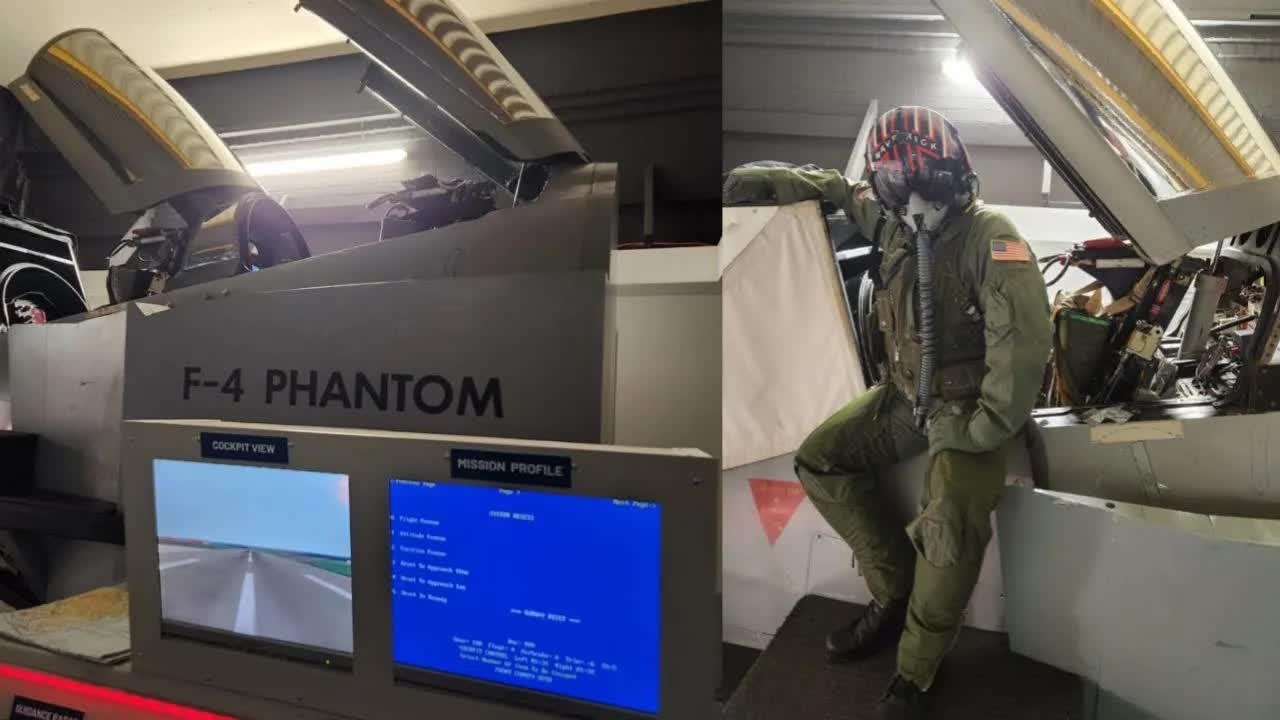 Mike Barnett flies a real RAF F4 Phantom II simulator