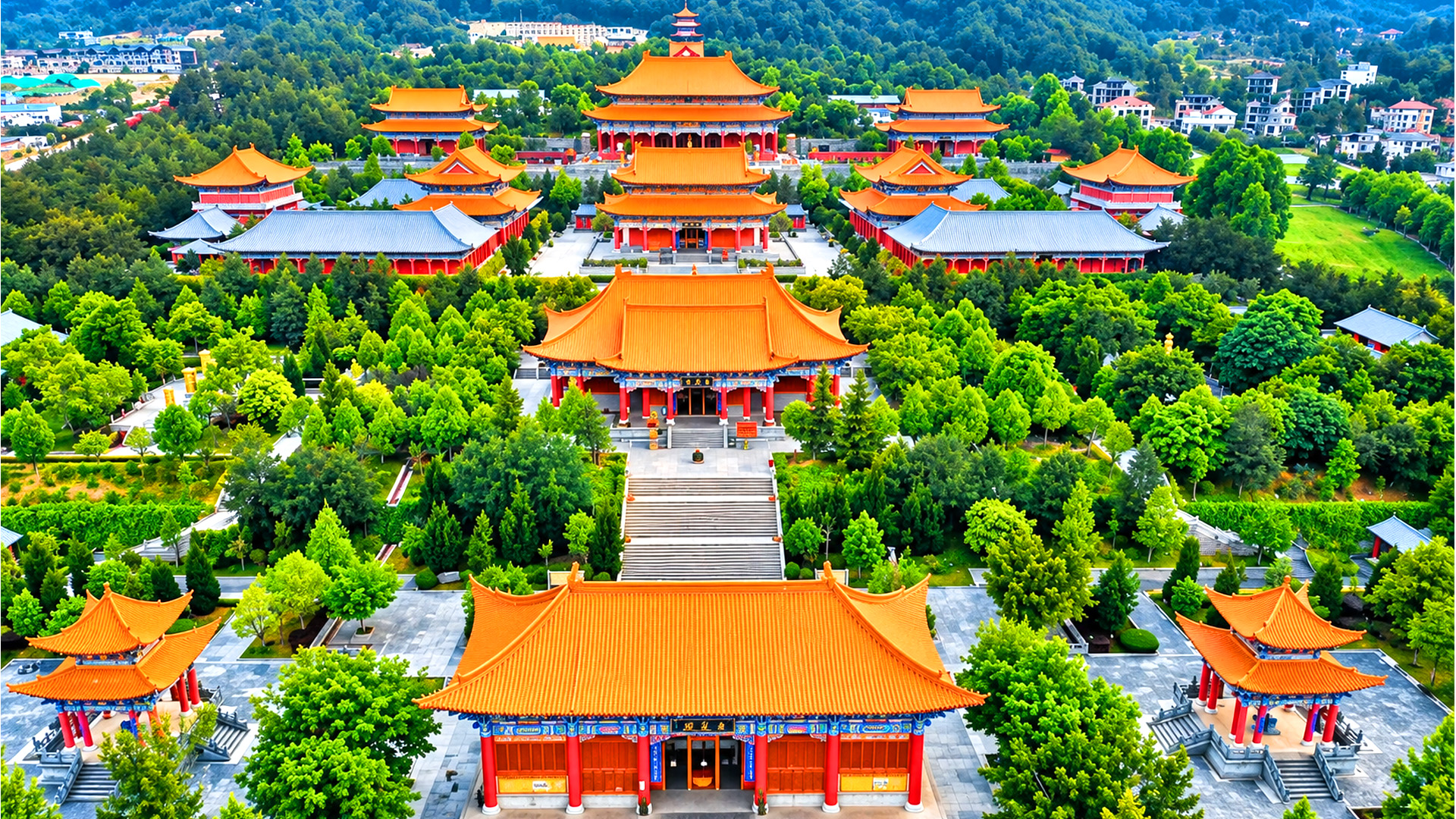 Why are traditional Chinese temples surrounded by gardens?