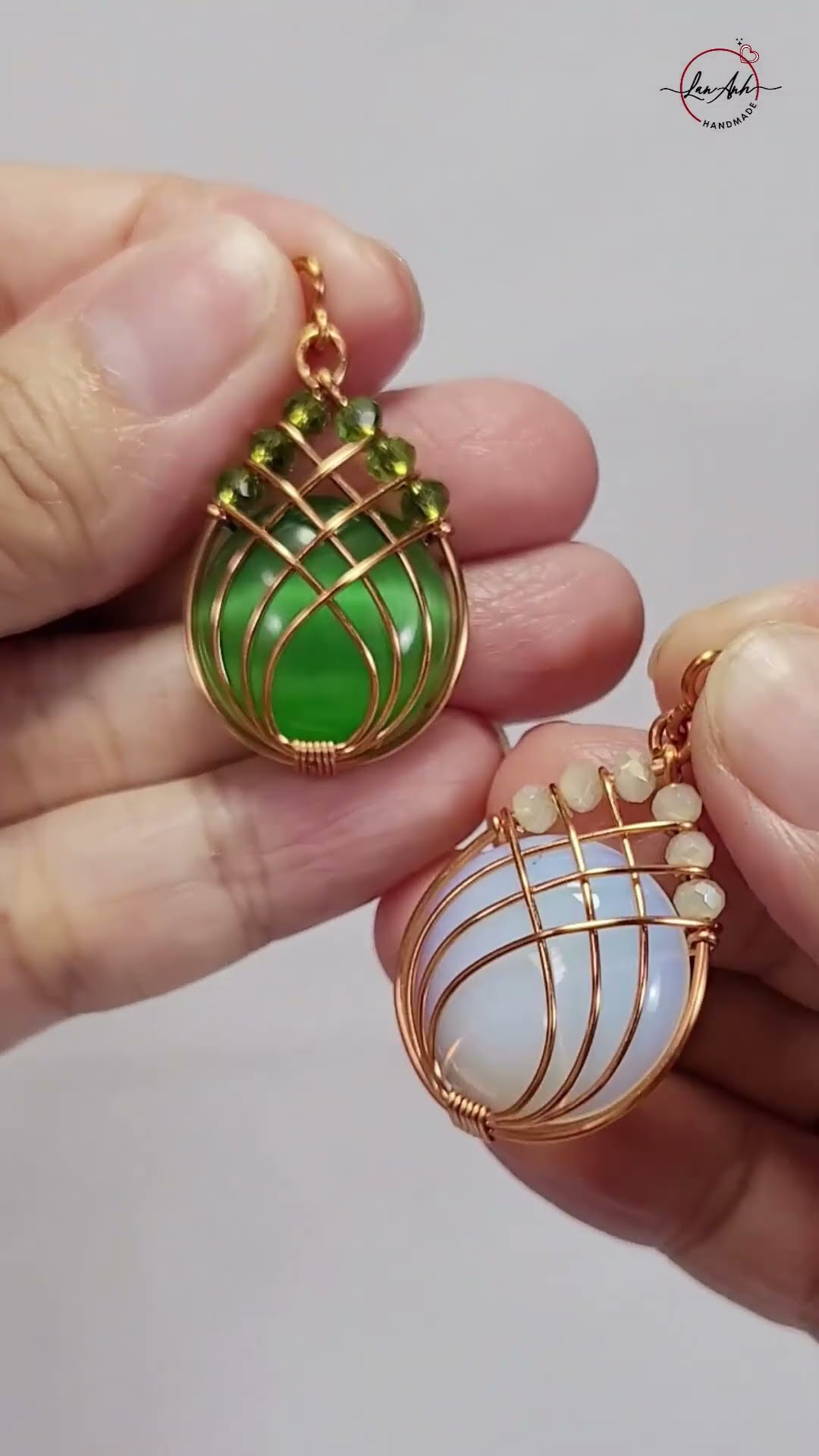 Stunning wire wrapped gemstone pendants | Handmade copper jewelry showcase