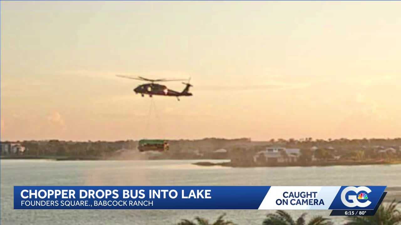 A Black Hawk carrying a school bus over a Florida town had residents ...
