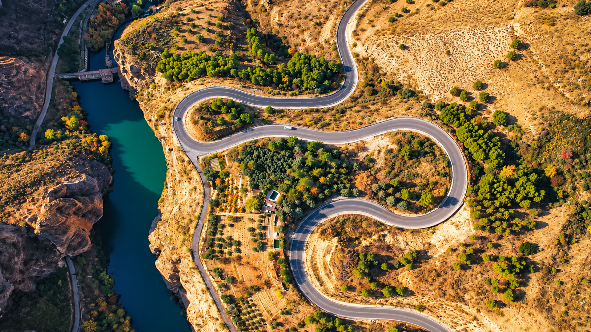 How do drivers navigate these sharp mountain curves?