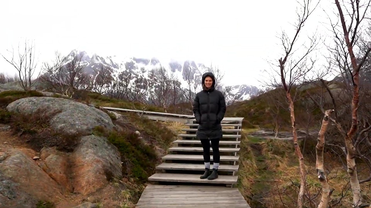 Travelers visit Henningsvær's soccer field in Norway's Lofoten Islands