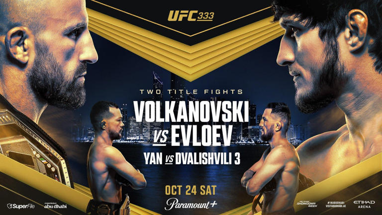 Latest UFC 333 fight card, start time, date and location | Volkanovski ...