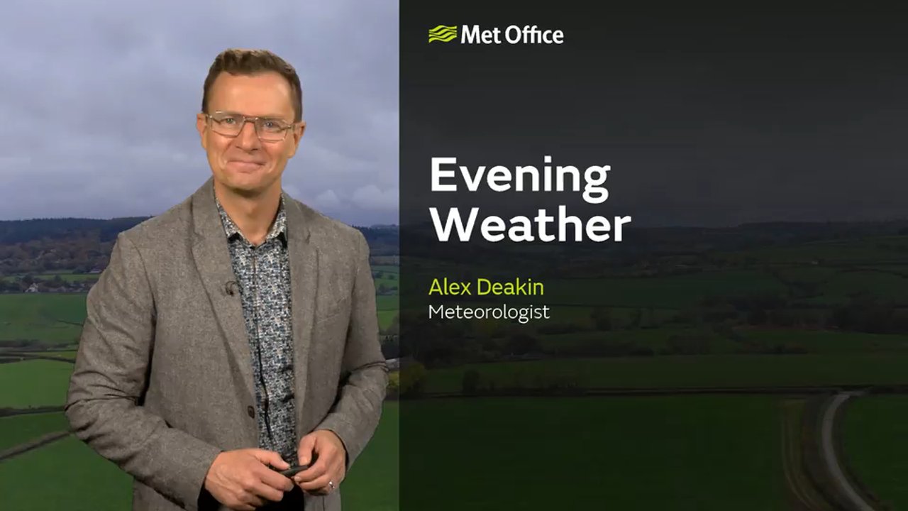 Met Office Monday evening weather forecast 19/10/2026
