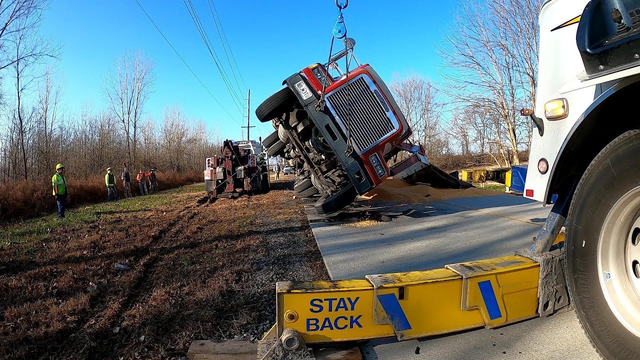 Grain truck rollover recovery