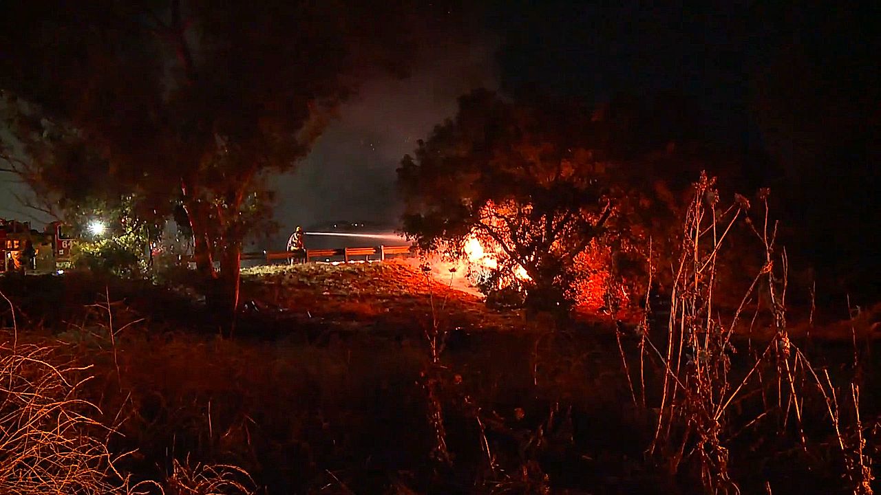 Tesla crash causes fire and hazmat response on Los Angeles roadway