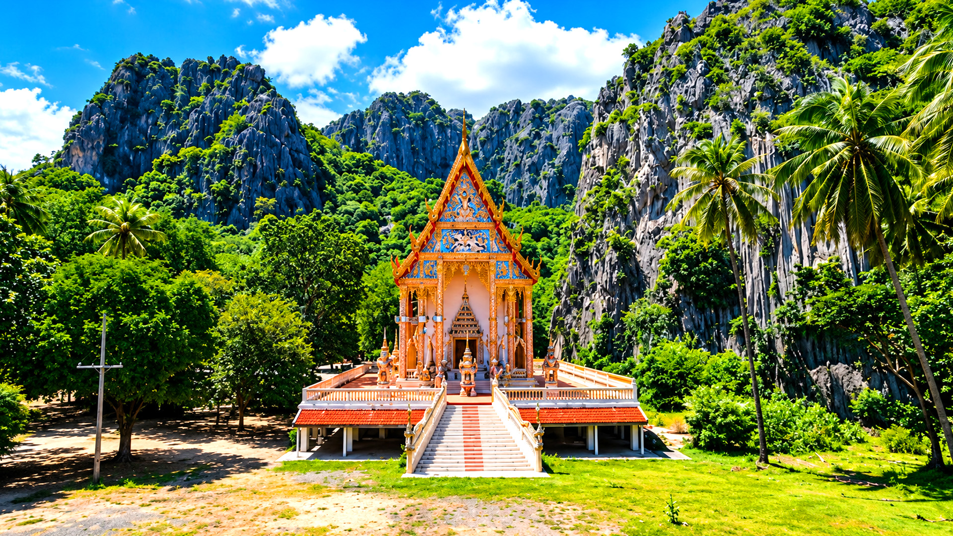 Thailand's limestone mountains hide a peaceful temple